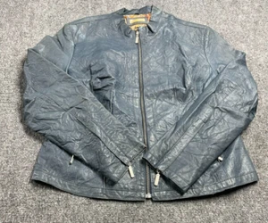 Wilsons Leder Damen Lederjacke blau durchgehender Reißverschluss Taschen Größe XL - Bild 1 von 22