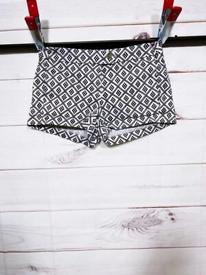 Pantalones cortos para mujer J Crew talla 4 elásticos blancos y negros bolsillos argyle/diamante Foto 1 de 4