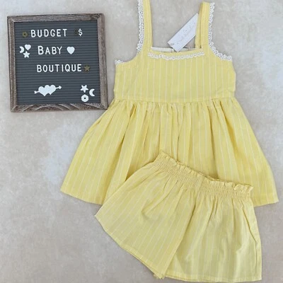 NUEVO CON ETIQUETAS WELL DRESSED WOLF Conjunto sin mangas a rayas amarillas talla 14/16 Foto 1 de 3