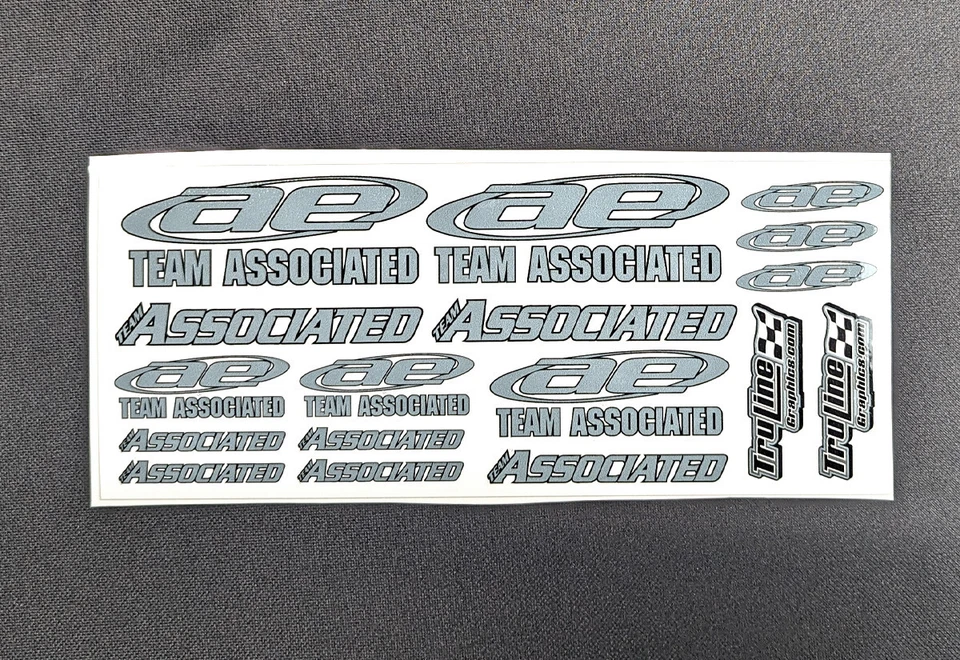 TEAM ASSOCIATED R/C STICKER SHEET - BATTLESHIP GRAY - Image 1 of 1