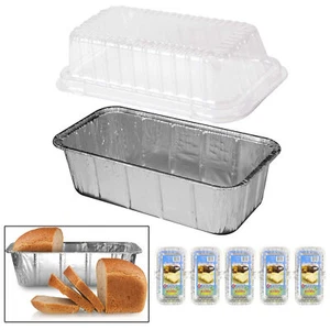 10 Aluminum Foil Loaf Pan Lids Disposable Oblong Baking Bread Tins Container 2LB - Picture 1 of 1