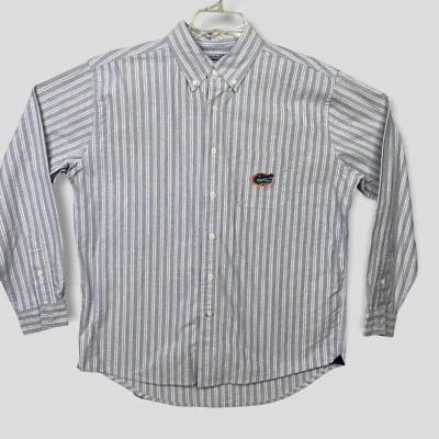 Camisa Florida Gators Para Hombre Grande Azul Rayas Oxford Abotonada Foto 1 de 4