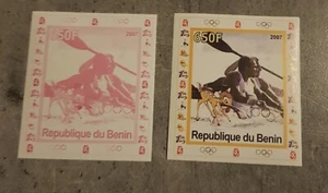BENIN 2007 OLYMPICS BLOCK &PROOF IMPERF MNH - Picture 1 of 1