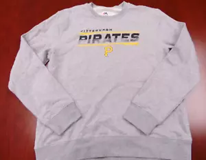 NEW MAJESTIC MLB AUTHENTIC PITTSBURGH PIRATES GRAY SWEATSHIRT SIZE L - Picture 1 of 4