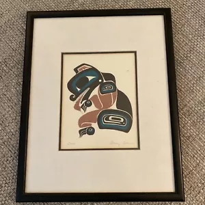 Kanadischer Künstler Danny Dennis "Bär" signierte & gerahmte Kunstkarte 6" x 9" - Bild 1 von 8