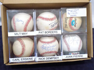 Lot of 6 Baseballs Milt May, Rick Dempsey + 4 Signed Autograph Auto Baseball