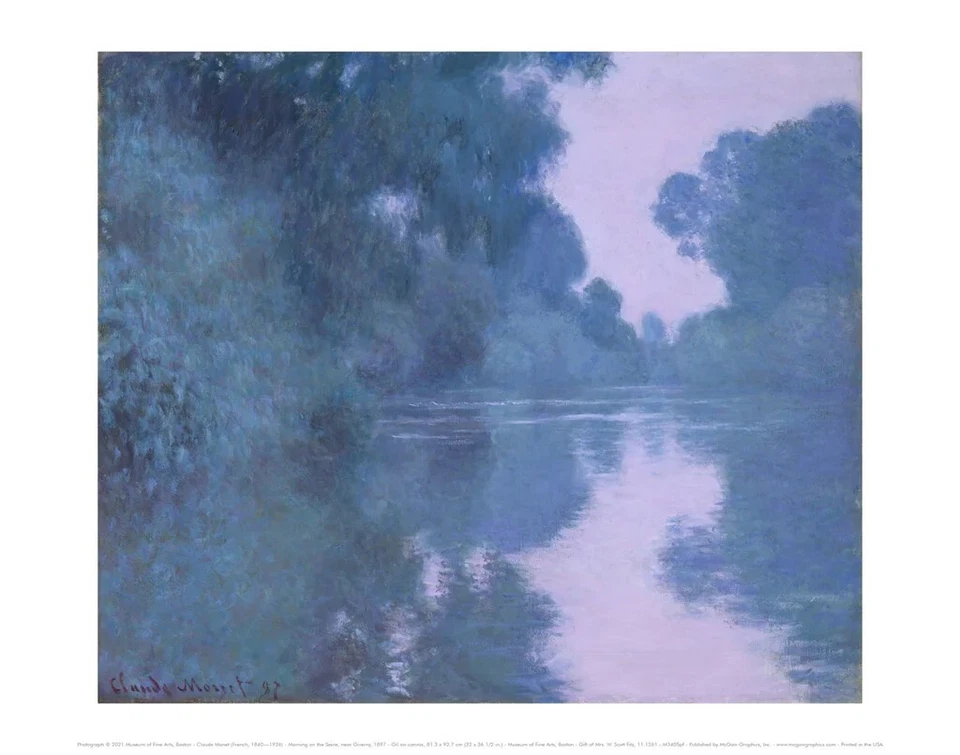Impresión artística de decoración de pared Morning the Seine Near Giverny, Claude Monet 11" x 14" Foto 1 de 1