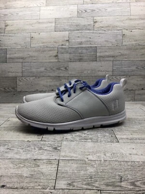 FootJoy EnJoy 女式 7.5M 码灰色运动无钉高尔夫鞋 95708 — 第 1/4 张图片
