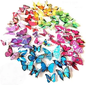 72 Pcs 6 Packs Beautiful 3D Butterfly Wall Decor - Picture 1 of 6