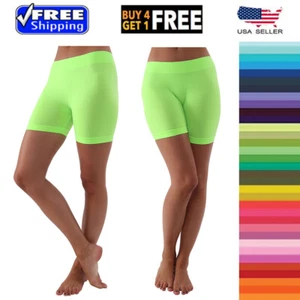 Seamless Nylon Spandex 11.5" Bermuda Booty Mini Shorts One Size Reg Fits S/M - Picture 1 of 44