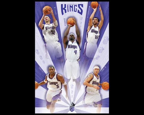 Rare SACRAMENTO KINGS 2005 POSTER - Chris Webber, Bibby, Peja, Miller, Mobley Cover