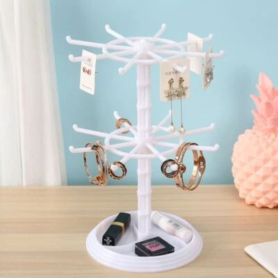 Rotating Necklace Holder Diy Jewellery Organizer Display Stand Key Chain - Image 1 of 4