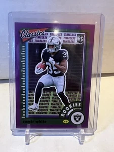 2022 PANINI CLASSICS ZAMIR WHITE ROOKIE PURPLE BORDER SP#37/50-RAIDER RC RB - Picture 1 of 3