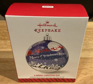 2014 Hallmark Keepsake Christmas Ornament “A Merry Christmas Eve” Glass NOS - Picture 1 of 1