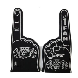 San Antonio Spurs Foam fan Finger #1 Hand foam black both sides printed 16" NBA - Picture 1 of 1