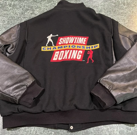 Vintage Prime Time Showtime Boxing Embroidered Bomber Jacket Adult Size 2XL Cover