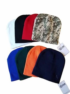 2er-Pack Beanie Mütze 8 Zoll uni (in 7 Farben erhältlich) Einheitsgröße Acryl Schnee Kopfbedeckung - Bild 1 von 17