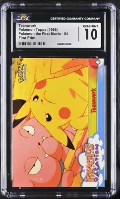 Teamwork CGC GEM MINT 10 FIRST PRINT Topps Pikachu Snubull Pokemon - Image 1 of 2