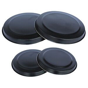 BLACK STAINLESS STEEL METAL ELECTRIC COOKER HOB RING COVER COVERS LID SET OF 4