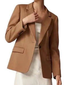 J.Crew Helena Blazer Wool Blend Flannel Womens Size 10 Camel - Picture 1 of 13