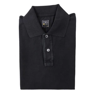 NWT $265 FEDELI Short Sleeve Charcoal Black Pique Cotton Polo Shirt S (Eu 48)   - Bild 1 von 5