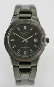 Kenneth Cole Grau Herren Edelstahl Gunmetal Batterie Quarz Datum 100m Uhr - Bild 1 von 3
