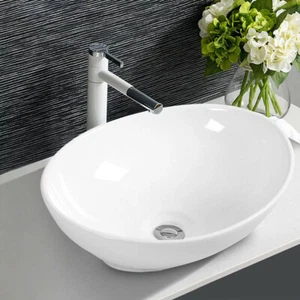 Oval Keramik Waschschale Aufsatzwaschbecken Aufsatzwaschtisch Waschbecken DHL - Bild 1 von 13