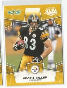 Score Super Bowl 2008 oro Pittsburgh Steelers Heath Miller #253 - Imagen 1 de 1