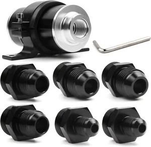 30 Micron Fuel Filter Inline 6AN 8AN Universal High Flow Billet Aluminium Black - Picture 1 of 7
