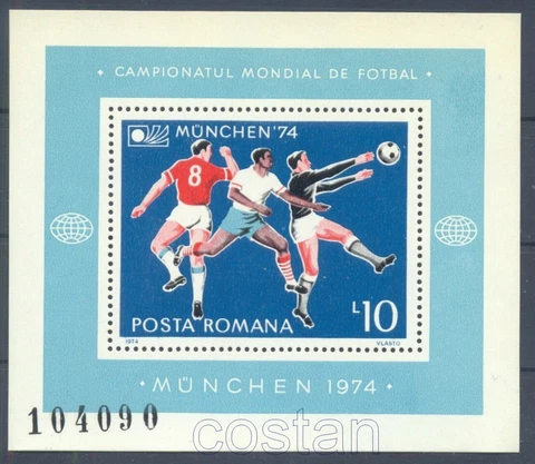 1974 Football,Munich/München World Cup,FIFA,Soccer,Calcio,Sport,Romania,B114,MNH Cover