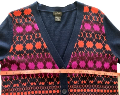 Cárdigan suéter de lana merino azul marino manga larga para mujer talla PS de Lord & Taylor Foto 1 de 4