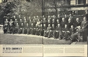 British Commonwealth Churchill War Cabinet WWII 2 Page Magazine Print 1944 - Bild 1 von 8