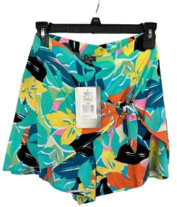 Shorts Lily Rose Viskose mehrfarbig Blumenmuster Wickeloptik vorne zum Binden Stretch Junior Gr. S - Bild 1 von 6