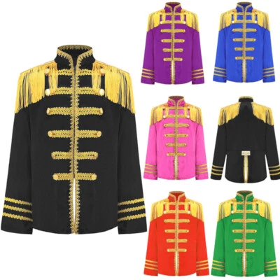 UK Kids Hippie Pop-Star Jacket Long Sleeve 1960s Rock Band Musician Shirt Top