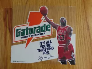 Rare 1992 GATORADE Thrust Quencher MICHAEL JORDAN Advertising Window Decal BULLS - Picture 1 of 2