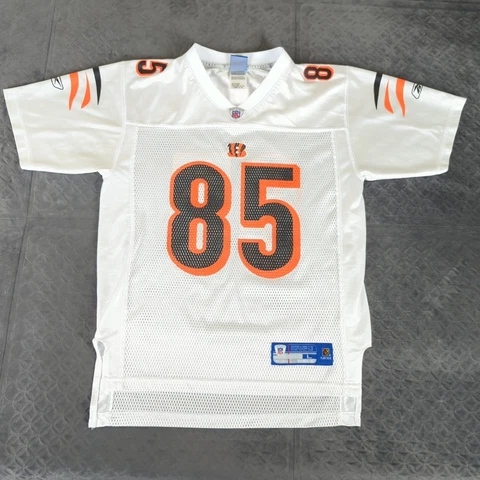 Chad Johnson Cincinnati Bengals Jersey Reebok White Boys Youth Large 14-16 Cover
