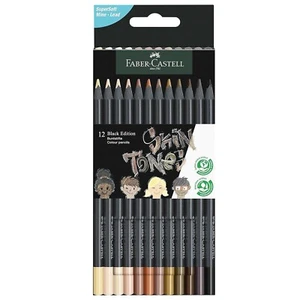 Faber-Castell Black Edition Colouring Pencils - Skin Tones - Pack of 12 - Picture 1 of 4