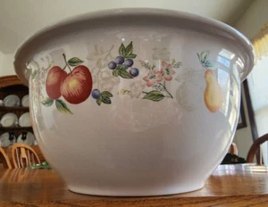 Chutney Nesting Mixing Crock Bowl 3 qt. Corelle Stoneware Orange Green White Red - Picture 1 of 14