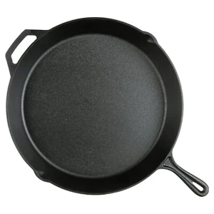 Ozark Trail Cast Iron Skillet Pan Plant Oil Pre-seasoned W/ Handle and Lips, 15" - Picture 1 of 6