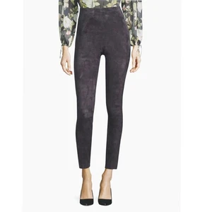 $795 Alice + Olivia Gris Cuero Gamuza Maddox Cremallera Lateral Leggings Pantalones Talla 6 - Imagen 1 de 7