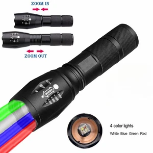 Hunting Zoom 4 IN 1 Multi Color LED Flashlight Night Hunting Torch UK - Picture 1 of 15