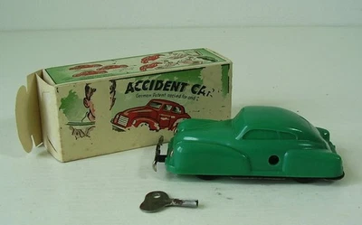 Antikes Bellmann & Co Auto Nr, 505 Accident Car grün in OVP um 1950 - Bild 1 von 4