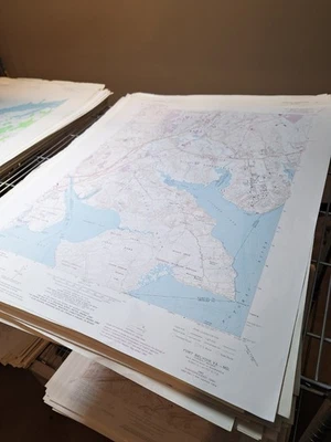 135 винтажных топографических карт геологической службы Геологической службы США штата Мэриленд - Мэриленд - 22 дюйма x 27 дюймов - Изображение 1 из 4