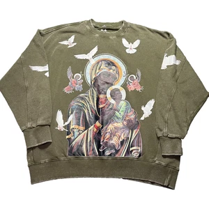 Graphic Crewneck Sweatshirt Herren Large Uknown Allure Black Madonna Noissey EUC - Bild 1 von 9