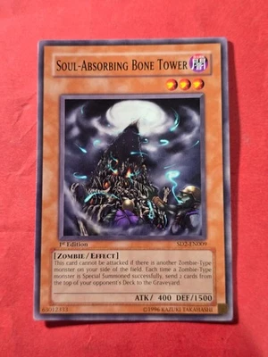 2005 Yu-Gi-Oh! SD: Zombie Mad. 1st Edt #SD2EN009, Soul-Absorbing Bone Tower, cd1 - Image 1 of 3