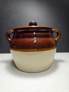 Vintage Western Stoneware Company Monmouth 5 Qt vaso di fagioli timbrato foglia d'acero 0608 - Foto 1 di 10