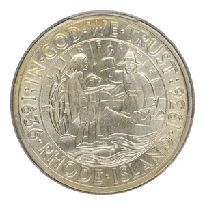 1936 Rhode Island Commemorative Silver Half Dollar PCGS MS-66 CAC - Bild 1 von 4