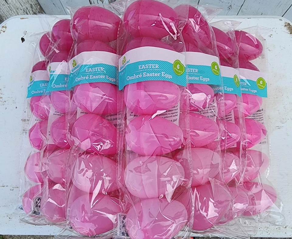 Huevos de Pascua Rosa Ombre 2,25" 10 paquetes de 6 cada uno, NUEVOS, expendedores Foto 1 de 1