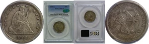 1869-S Seated Liberty Quarter   PCGS VF-30  CAC - Picture 1 of 3
