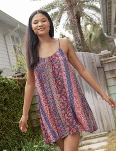 NATURAL LIFE Lizzie Minikleid rosa/lila geblümt - Größe L - NEU mit Etikett - Bild 1 von 8